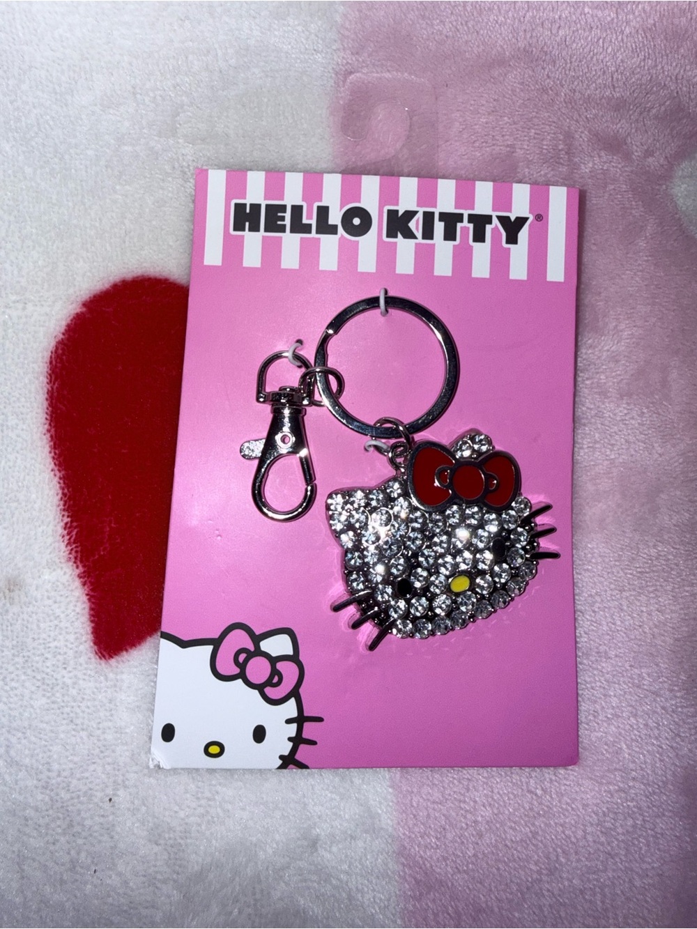 NWT Hello Kitty Pink & Red Crystal Keyring by Hello Kitty - Picture 3 of 3